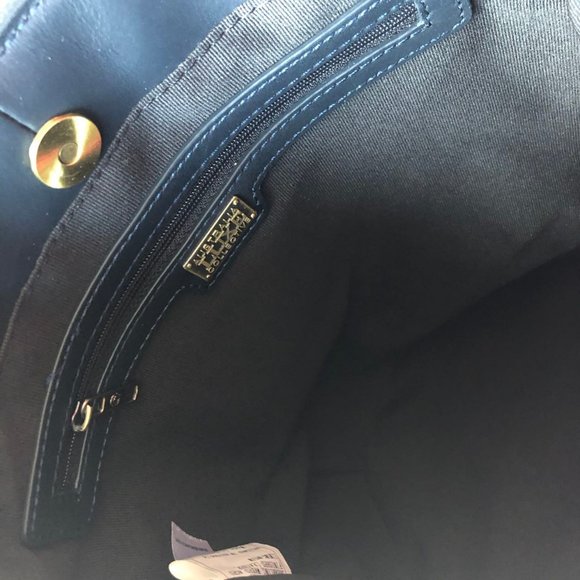 Authentic Australia LUXE collective Shearling Leather navy crossbody bucket bag - Picture 4 of 11